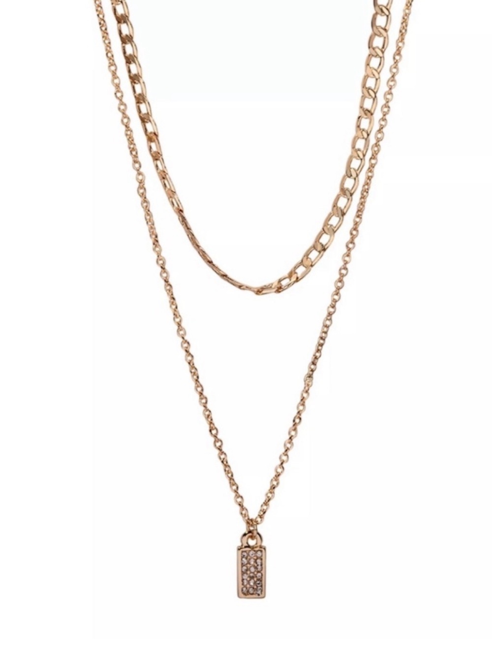 Layered Dog Tag Necklace